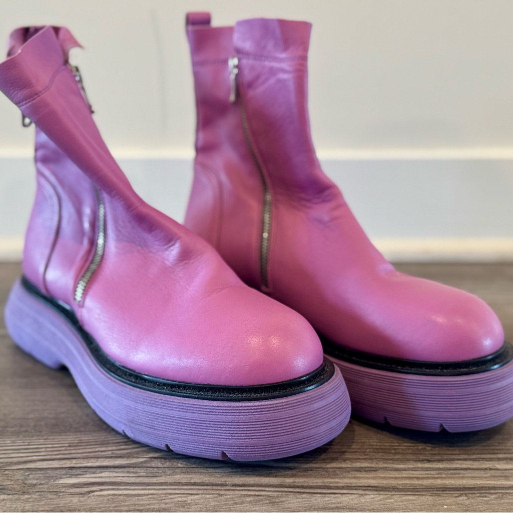 Free People Combat Moto Boots Vibrant Purple Heeled
